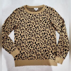 J. Crew Teddie Leopard Print Sweater/Pullover, Size XS